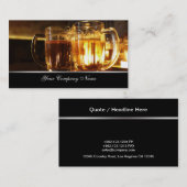 Zwei Biere - elegante Visitenkarten für Bars Visitenkarte (Vorne/Hinten)
