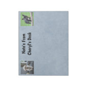 Zwei Bilder meines Hundes auf Blue Notepad Notizblock (Rotiert)