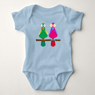 Zwei Birnen Papageien Baby Bodysuit Strampler
