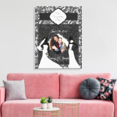 Zwei Black Bride Silhouetten - unser Hochzeitstag Leinwanddruck (Insitu (Wohnzimmer))