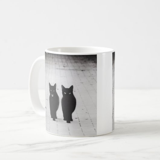Zwei Black Cats Classic Coffee Tasse (Vorderseite Links)