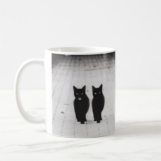 Zwei Black Cats Classic Coffee Tasse (Links)