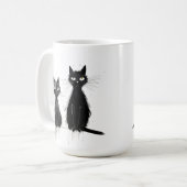 Zwei Black Cats Design-Tasse Kaffeetasse (Vorderseite Links)