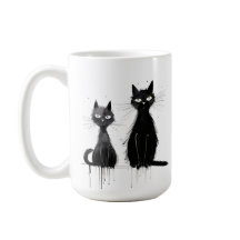Zwei Black Cats Design-Tasse