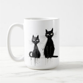 Zwei Black Cats Design-Tasse Kaffeetasse