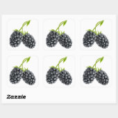 Zwei BlackBerry auf langen Stangen Quadratischer Aufkleber (Blatt)