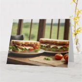 Zwei BLAT-Sandwiches am Fenster Karte (Gelbe Blume)