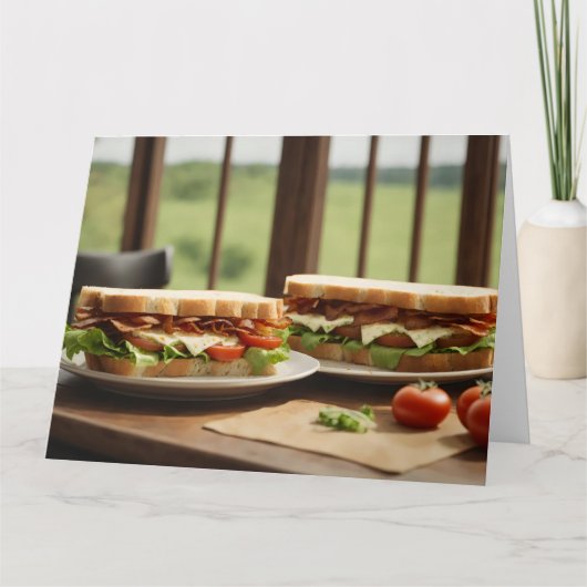 Zwei BLAT-Sandwiches am Fenster Karte (Vorderseite)