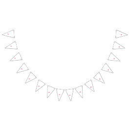 Zwei Blätter mit einem aufwändigen rot-weißen Pat Wimpelkette