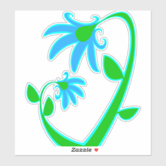 Zwei blaue Blumen Aufkleber