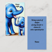 Zwei blaue Elefantenverschlusskarte Begleitkarte (Vorne/Hinten)