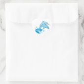 Zwei blaue Flaschenose-Delphine springen aus dem W Herz-Aufkleber (Tasche)