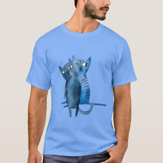 Zwei blaue Katzen vintage T-Shirt