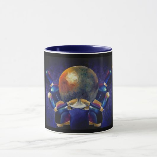 Zwei blaue Männer Tasse (Zentrum)