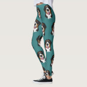 Zwei blaue Mit Augen Berner Hund Leggings (Links)