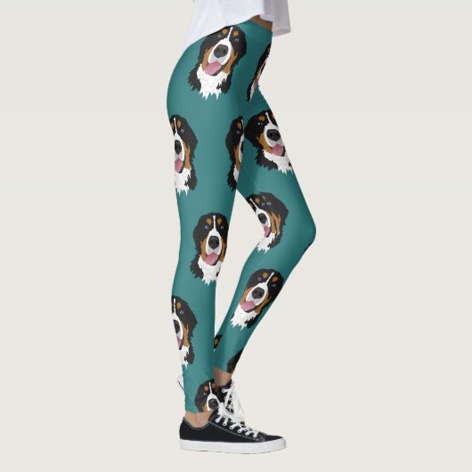 Zwei blaue Mit Augen Berner Hund Leggings (Rechts)