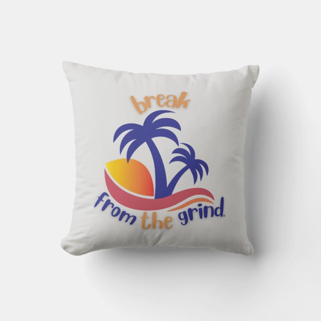 Zwei blaue Palmen BFTG-Pilze Kissen (Vorderseite)