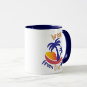 Zwei blaue Palmen Kaffeetasse (VorderseiteRechts)