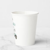 Zwei blaue Rennwagen zum Geburtstag Pappbecher (Links)