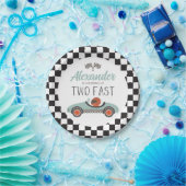 Zwei blaue Rennwagen zum Geburtstag Pappteller (Party)