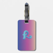 zwei blaue samvety R Monogramm und erste Gepäckanhänger (Rückseite vertikal)