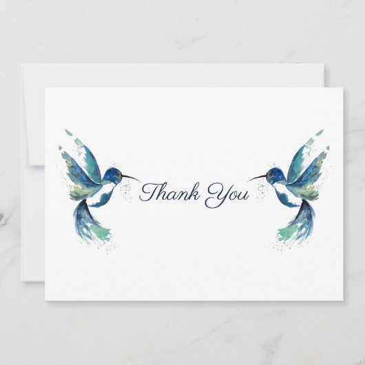 Zwei Blaue Vögel Dankeskarte (Vorderseite)