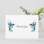 Zwei Blaue Vögel Dankeskarte (Stehend Vorderseite)