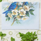 Zwei Blaue Vögel Geschirrtuch (Gefaltet)