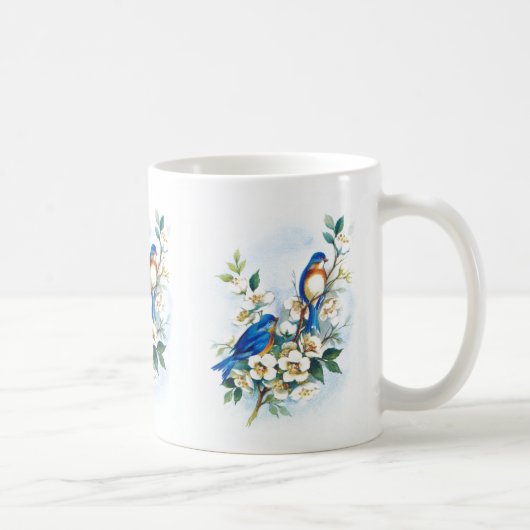 Zwei Blaue Vögel Kaffeetasse (Rechts)