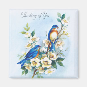 Zwei Blaue Vögel Magnet