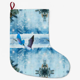 Zwei blaue Weihnachtsgans-Strümpfe Großer Weihnachtsstrumpf