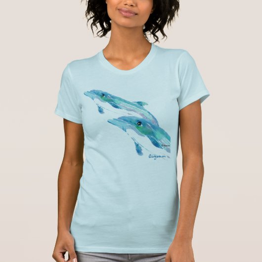 Zwei blauer Delphin-T - Shirt (Vorderseite)