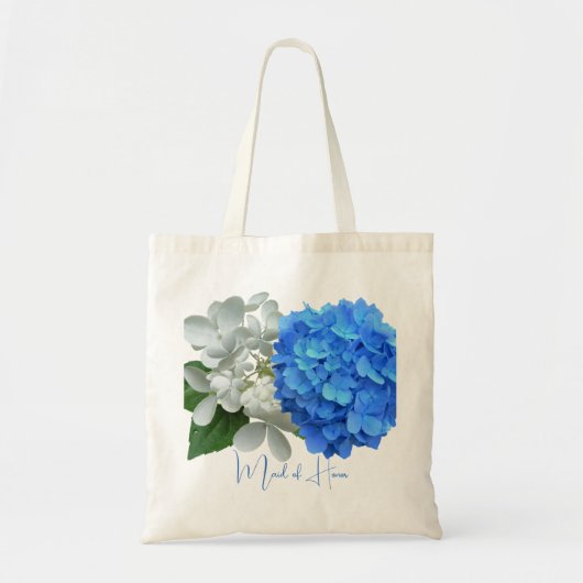 Zwei Blue Hydrangeas Personalisiert Name Tasche (Vorne)