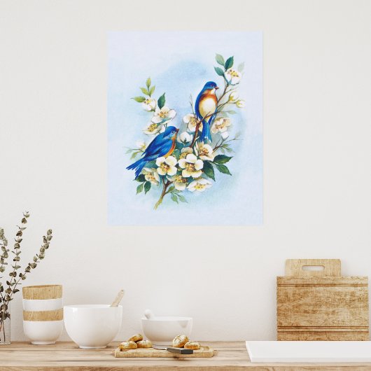 Zwei Bluebirds Poster (Küche)