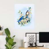 Zwei Bluebirds Poster (Heimbüro)