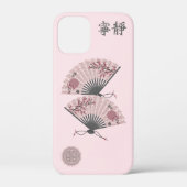 Zwei blühende asiatische Rosa-Fans "Serenity" digi Case-Mate iPhone Hülle (Rückseite)