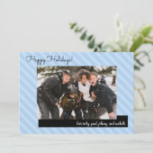 Zwei Blule Streifen Holiday 5 Fotos Card (Stehend Vorderseite)