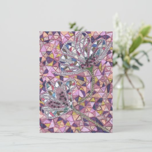 Zwei Blume Dankeskarte (Stehend Vorderseite)