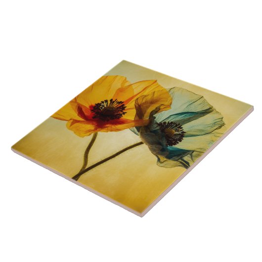 Zwei Blume Fliese (Seite)