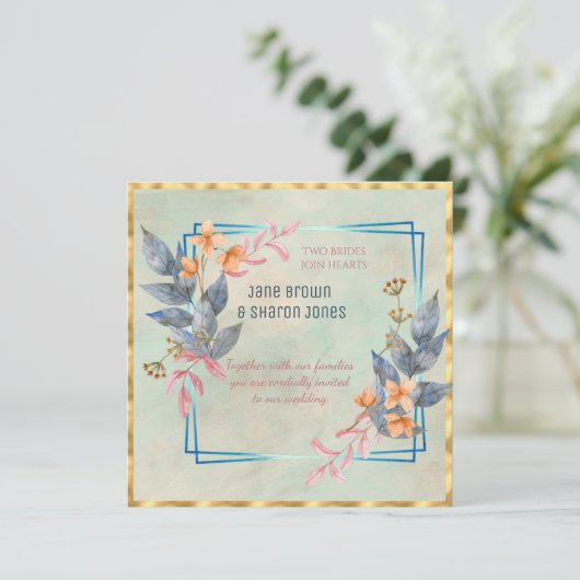 Zwei Blume in Lesbian Einladung (Stehend Vorderseite)