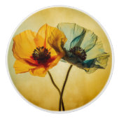 Zwei Blume Keramikknauf (Vorderseite)