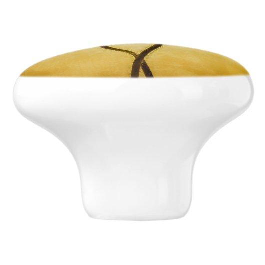 Zwei Blume Keramikknauf (Seitenansicht)