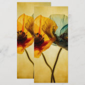 Zwei Blume Lesezeichen Menükarte (Vorne/Hinten)