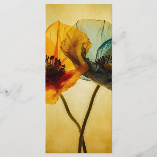 Zwei Blume Lesezeichen Menükarte (Vorderseite)