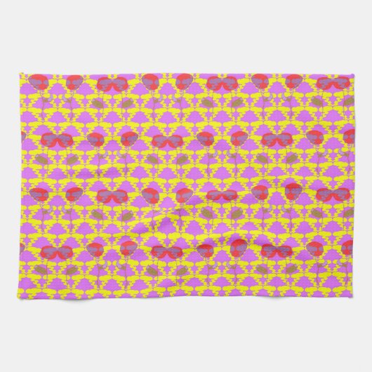 Zwei Blumenrosen Geschirrtuch (Horizontal)