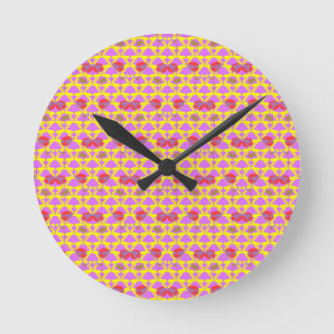 Zwei Blumenrosen Runde Wanduhr