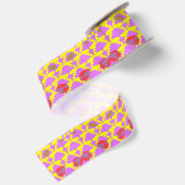 Zwei Blumenrosen Satinband (Rückseite)