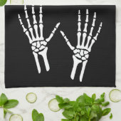 Zwei Bony Skeleton Hands Geschirrtuch (Gefaltet)