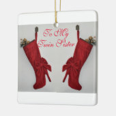 ZWEI BOOTE UND ZWEI SCHWESTER WISHEN KERAMIKORNAMENT (Links)