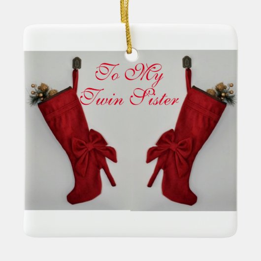 ZWEI BOOTE UND ZWEI SCHWESTER WISHEN KERAMIKORNAMENT (Vorderseite)